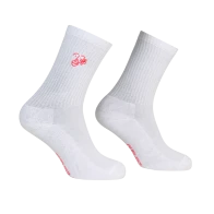Crew Socks «Flower Scribble», white