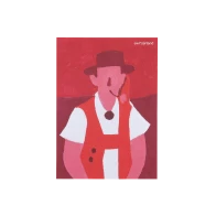 Postcard «Tradition Man Drawing», red