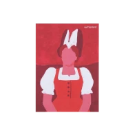 Postcard «Tradition Woman Drawing», red