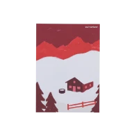 Postcard «Mountain Hut Drawing», red