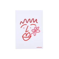 Postcard «Flower Scribble», white