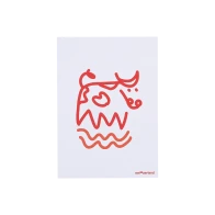 Postcard «Cow Scribble», white