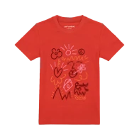 Kid's T-Shirt «Swiss Scribbles», red
