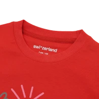 Kid's T-Shirt «Swiss Scribbles», red