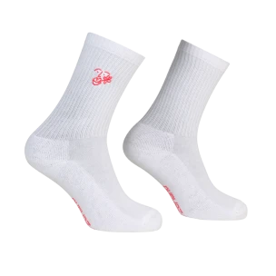 Crew Socks «Flower Scribble», white