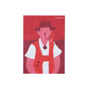 Postcard «Tradition Man Drawing», red