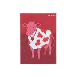 Postcard «Cow Drawing», red