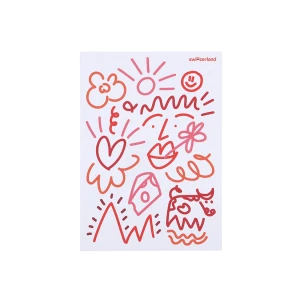 Postcard «Swiss Scribbles», white