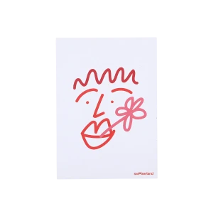 Postcard «Flower Scribble», white