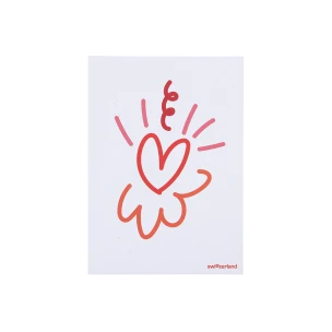 Postcard «Heart Scribble», white