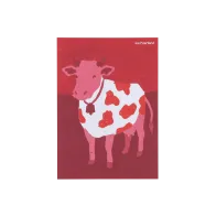 Postcard «Cow Drawing», red